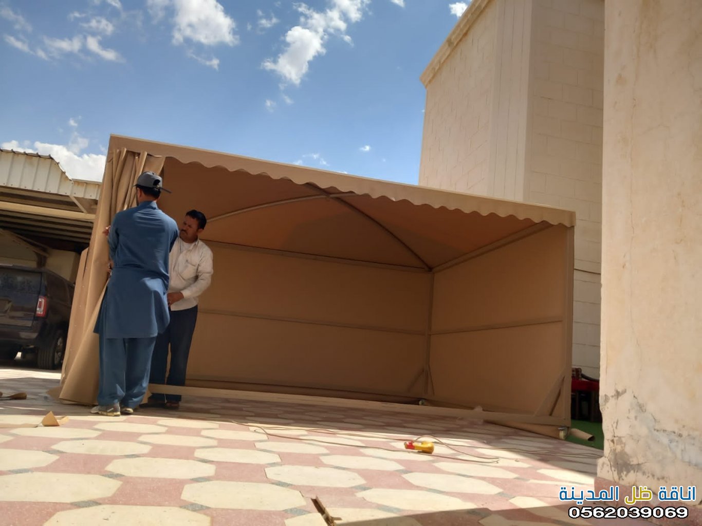 تركيب انواع المظلات في العلا 