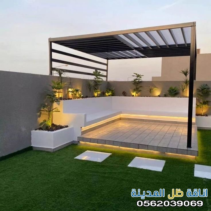 مظلات جلسات أسطح – تنفيذ مؤسسة أناقة ظل المدينة | جودة وأناقة تدوم